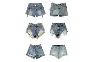 Women's Comfortable Low-Waist Denim Shorts Customizable Workwear-Style Factory Direct Wholesale Summer Special Low Price for