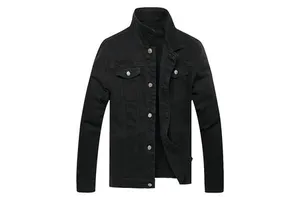 New Arrival Men's Denim Jacket Stylish High Street Design Breathable Cotton Fabric Casual Wholesale Front Logo Winter Letter