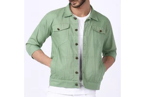Breathable High Quality Eco-Friendly Lightweight Winter Men's Jeans Jacket with Front Logo 100% Cotton Warm & Comfortable