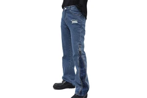 Custom Men Jeans Trousers Latest High Quality Men Flare Jeans With Zippers