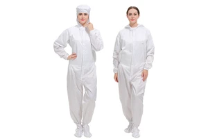Washable Dust Free Anti Static Garment ESD Safe Cleanroom Coverall for Pharmaceutical Industry ISO3 Cleanroom