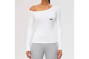 New Style Off-the-shoulder Yoga Top - Quick-drying Sports Long-sleeved Fitness Casual Yoga Top