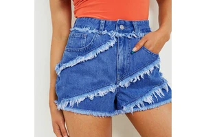 ODM OEM Custom Jeans Shorts Women's Denim Short Para Mujer Jeans Fringed Ladies Jean Shorts