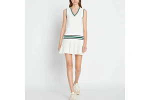 Women's New Breathable Fitness Sports Jumpsuit with Suspender Tennis Skirts Solid Color Dress for Adults