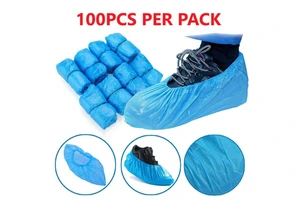 Medical Grade Disposable CPE Shoe Covers (100pcs/Pack) For Laboratory