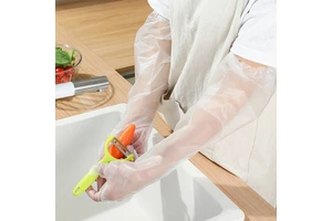 Disposable Waterproof Long CPE Gloves Thickened Arm Protection For Aquatic Work Kitchen Washing Dishes Housework