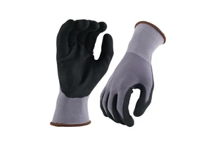 15 Gauge Seamless Grey Nylon Spandex Gloves Elastic Wrist Anti-Slip Durable Breathable Abrasion Resistant Sandy Safety Gloves