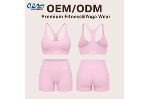 OEM ODM Activewear Manufacturers Custom Logo Fitness Set Woman Outfit Yoga Breathable Quick-Drying Womens Clothing Gym Sets