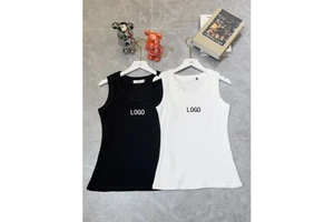 Womens Yoga Tank Top Sleeveless Breathable Comfortable Athletic Casual Wear Minimalist Design 'al' Logo Polyester/Cotton