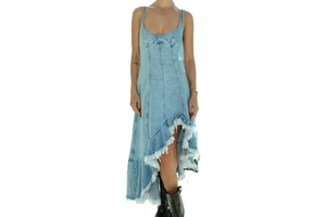Women's Winter Vintage Denim 2 Piece Set Trendy Patchwork Crop Jacket and High Waist Jeans