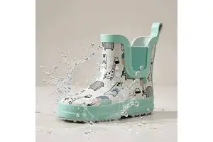 Custom Pattern Unisex Kids Slip On Rubber Rain Boots Waterproof Toddler Ankle Wellies Park Gardening Daily Walking Rain Shoes