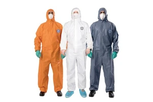 Customized Type 4B/5B/6B Microporous EN1149 Anti-static Waterproof Disposable Protective Coverall With Hood for Asbestos Removal