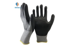 NMSHIELD A5 Cut-Resistant Gloves Anti-Cut Function Flexible HPPE PU Coated for Construction Hand Work Touch Screen Compatible