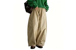 Custom OEM High Waist Wide Leg Casual Streetwear Solid Color Loose Fit Full Length Drawstring Trousers With Pockets Women Pants
