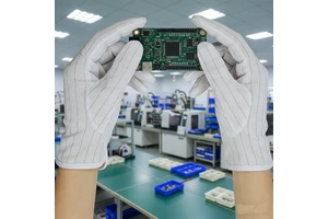 Lint Free Conductive Stripe Gloves ESD Anti-static Polyester Glove Safety Work Gloves for Cleanroom