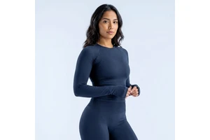 RX020 New Comfortable Yoga Top Women's Long Sleeve Gym Thumbholes Seamless Compression Fit Breathable Material Soft Stretchy