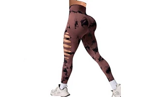 European American Peach-butt Yoga Pants Color-blocking Long High-waisted Tummy-control Butt-lifting Seamless Elastic Waist