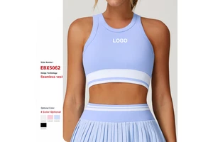 Custom High Quality Seamless Yoga Bra Contrast Color Tights Back Beauty Underwear Gym Fitness Running Yoga Sports Vest