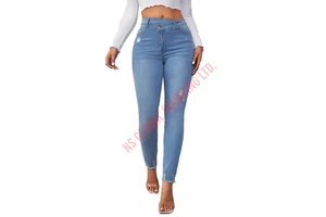Elegant Straight Cut Womens Denim Jeans With Modern Slim Fit Style Comfortable Stretch Fabric Suitable For Daily Wear