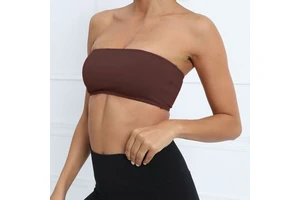 Wholesale Custom Logo Women Fitness Bra Intimate Strapless Bustier Breathable Wrapped Fitness Tops Sports Underwear Yoga Bra