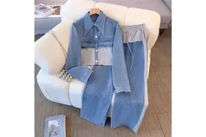 Wholesale New Fashion Women's Denim Long Sleeve Suit