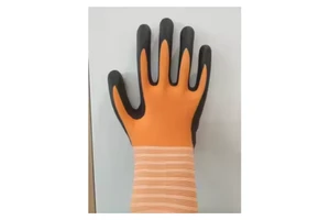 Orange 15G Nylon Spandex Foam Nitrile Coated Work Gloves High Visibility Safety Gloves