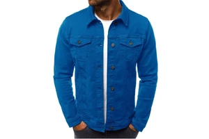 Men's Vintage Y2K Striped Denim Bomber Jacket Casual Hip Hop Retro Streetwear