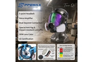 Ready Shipping Dual-bayonet Colorful PC Lens Gas Respirators Heavy Duty Chemical Particle Protection Air Filter Mask