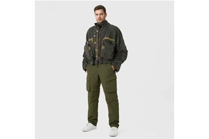 Factory Custom Washed Brown Cargo Denim Jacket Men's Autumn and Winter Tops