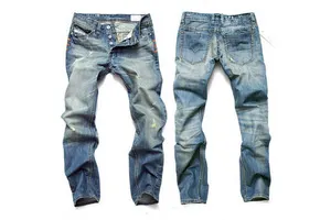 Custom Regular Fit Vintage Straight Streetwear Hip Hop Men's Denim Pants High Quality Light Wash