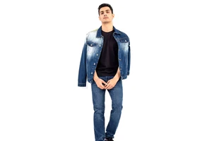 Oem Men's Winter Denim Jackets Casual Jean Outwear Waterproof Anti-Bacterial Breathable Oversize Zipper Coat