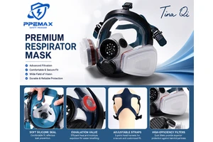 Reusable Face Mask A1P3 Cartridges EN136 Certification Active Carbon Dual Filters 5-point Full Face Spray Paint Respirator