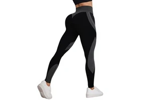 Seamless High Waist Ruched Solid For Full Length Yoga Pants European American Peach Butt Running Tight Hip-lifting Sports