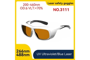 Laser Protective Lens CE EN207 200-460nm OD6 Anti-Scratch Laser Protective Goggle For UV Laser Engraving Equipment Laser Goggles