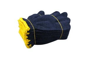 Best Selling 10 Gauge Washable Hard-Wearing Deep Blue Cotton Hand Safety Knitted Work Gloves