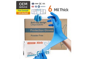 Food Handle Industrial Use Latex Powder Free Safety Working Medical Nitrile Disposable Gloves