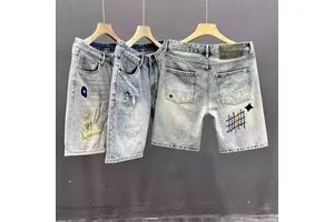 Cross-border Summer Vintage Sexy Loose High Waist Eco-Friendly Distressed Casual Versatile Washed Denim Shorts for Men
