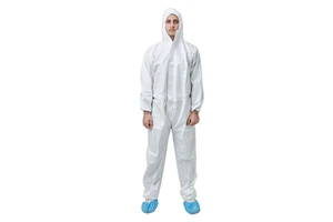 Junlong Disposable Anti-Static Boot Coverall with Waterproof PP Material for Clean Room Biological Safety Isolation Hazmat Suit