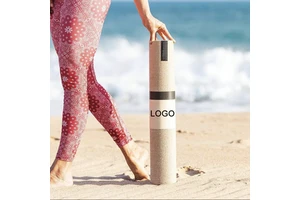 5mm Eco Friendly Home Gym Durable Non Slip Soft Fitness Sustainable Custom Logo Sweat-Absorbent PVC Natural Jute Yoga Mat