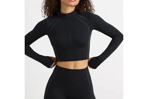Women Seamless Breathable Lightweight Yoga Top with Four-Way Stretch for Gym Running & Daily Fitness Yoga Activewear Top