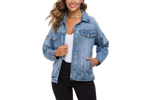 High Quality OEM Women's Breathable Cotton Denim Jacket Casual Fall Oversize Custom