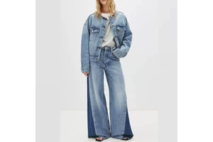 Stylish Women's Denim Suit Office Casual Wear Modern Regular Fit Solid 100% Cotton Canvas Breathable Quick Dry Summer Ready 2