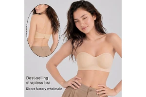 Anti-falling Padded Jelly Strip Seamless Strapless Bra Non-slip Invisible Bandeau Bra With Silicone Grip For Women Manufacturer
