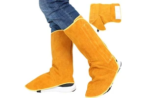 Cowhide Leather Welding Shoes Cover Flame Heat Abrasion Resistant Safety Clothing for Welder Working Foot Protector Made China