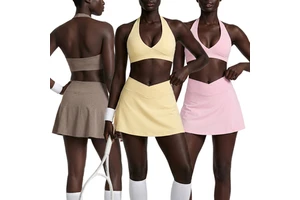 OEM Custom Women Breathable Sports Bra Tennis Dress Set Golf Pickleball Outfit Fitness Dance Yoga Training Sportswear