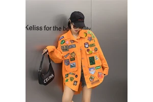 Hot Selling Ladies Jean Jacket High Quality Fashion Denim Coat Loose Womens Denim Jacket