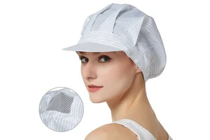 Anti-Static Large Work Cap Dust-proof Cleanroom Hard Hat with Window Design - White