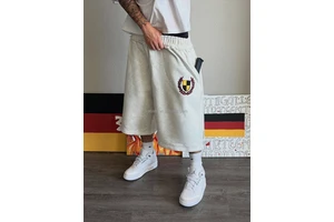 Custom Cotton Streetwear 3/4 Long Sweat Shorts Pants Embroidery Street Long Knee Length Baggy Capris Shorts For Men