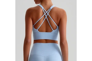 Yoga Bra Gym Fitness Cross Back Sports Bra Women Gather Shape Yoga Vest Naked Running Custom Series