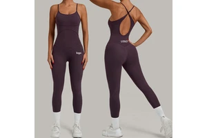 Custom Logo Gym Wear Jumpsuit Women's Sports Sports Bodysuit&jumpsuits One Piece Yoga Jumpsuit Sexy Women Sports Fitness